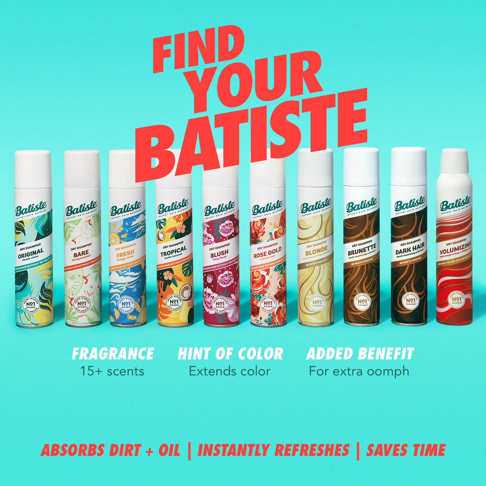 Volumen visible sin esfuerzo con Batiste, secado sin agua.