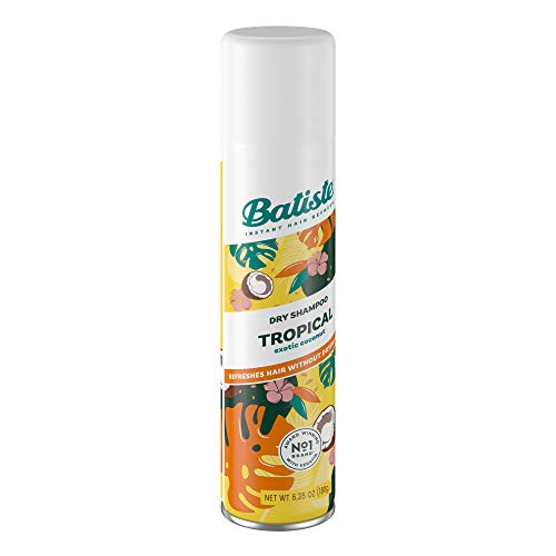 Batiste Tropical Dry Shampoo hair volume close-up emphasizes natural fullness.
