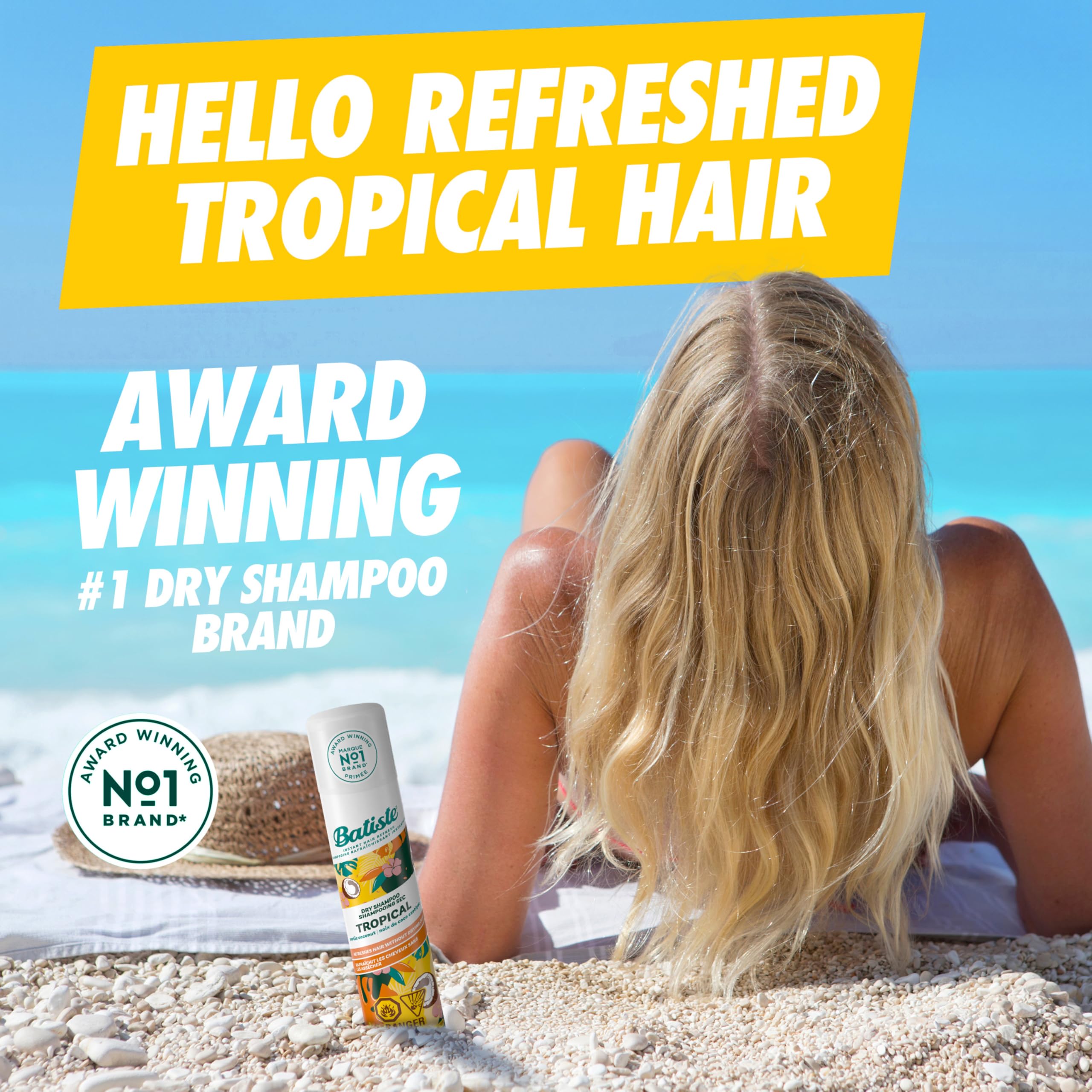 Batiste Tropical Dry Shampoo spray application adds lift and texture between washes