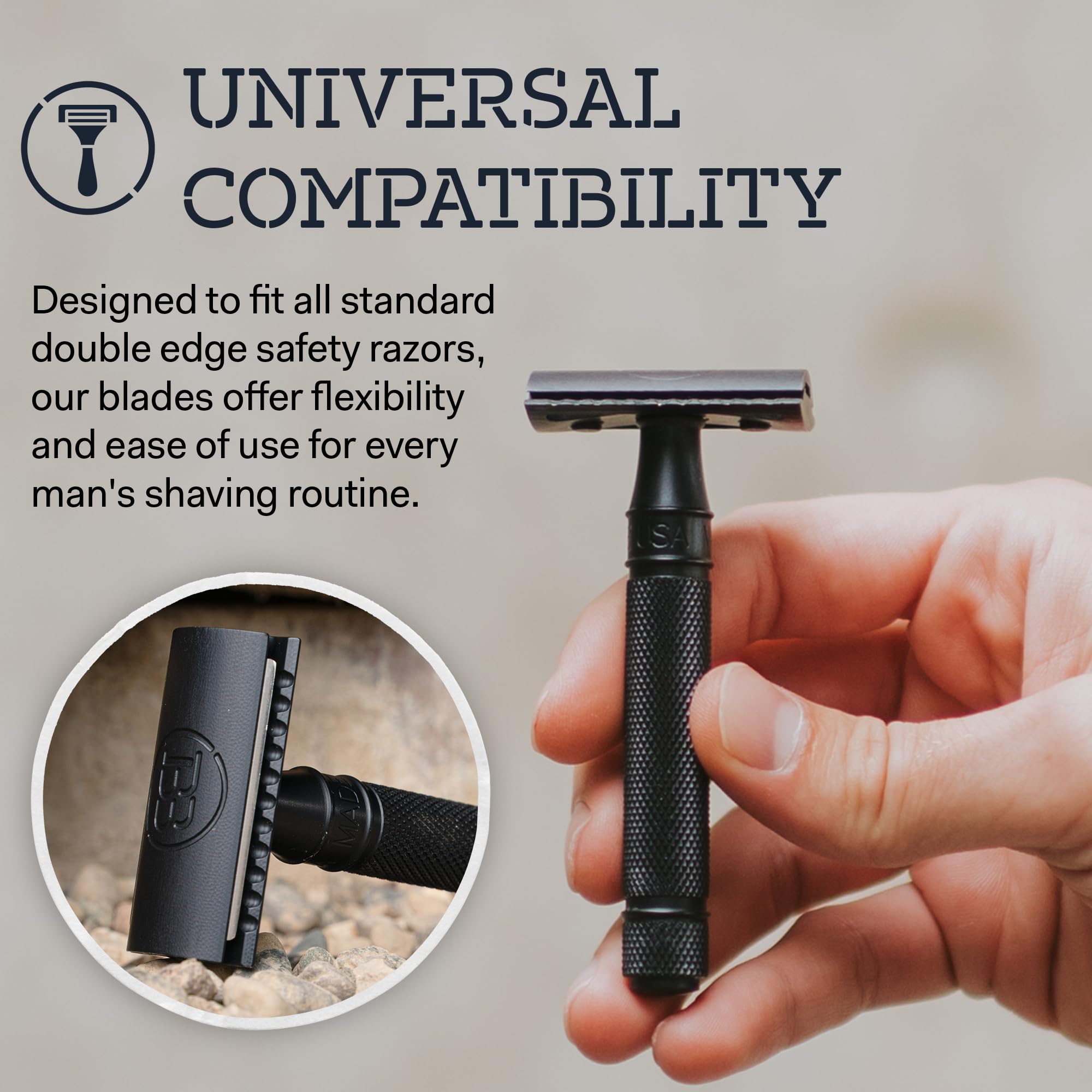 Battle Brothers blades universal fit demonstration for compatibility with razors.