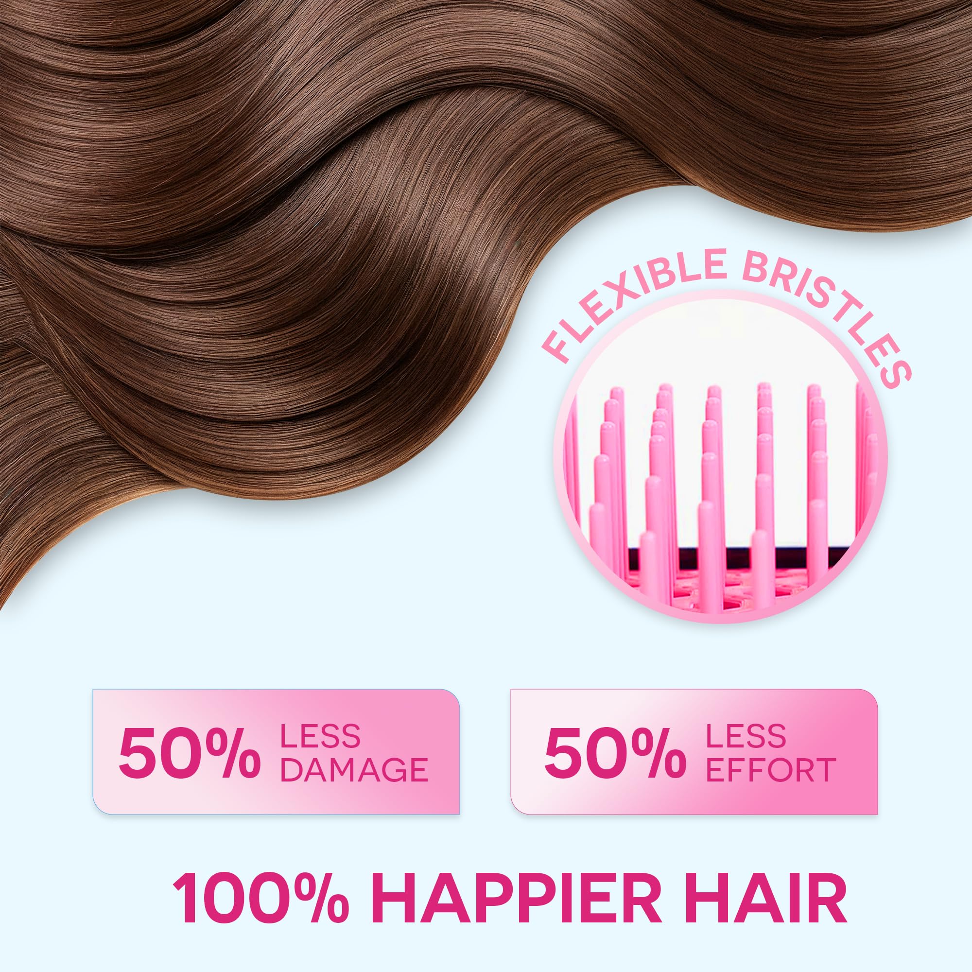 Bautero Sakura Blossom brush suitable for all hair types in daily routines.