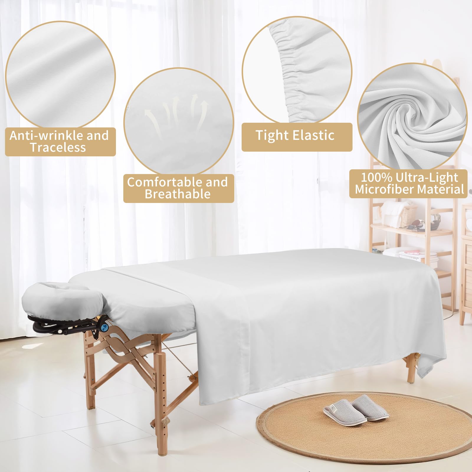 Bavlesfuire fitted sheet for massage tables provides a snug, wrinkle-free surface