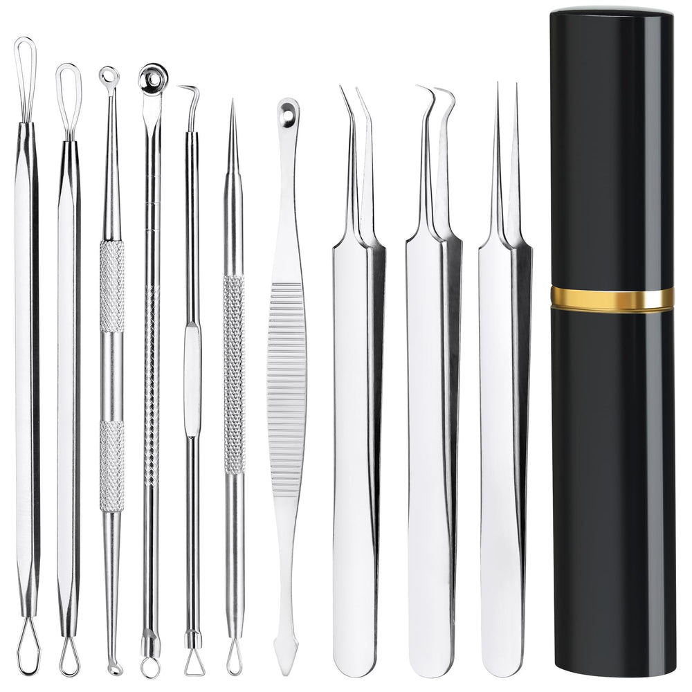 Baxrou Pimple Popper Tool Kit shown in compact storage box for easy daily use.