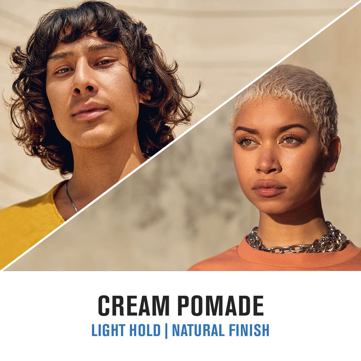 Textured, tousled look achieved with Baxter of California Cream Pomade.