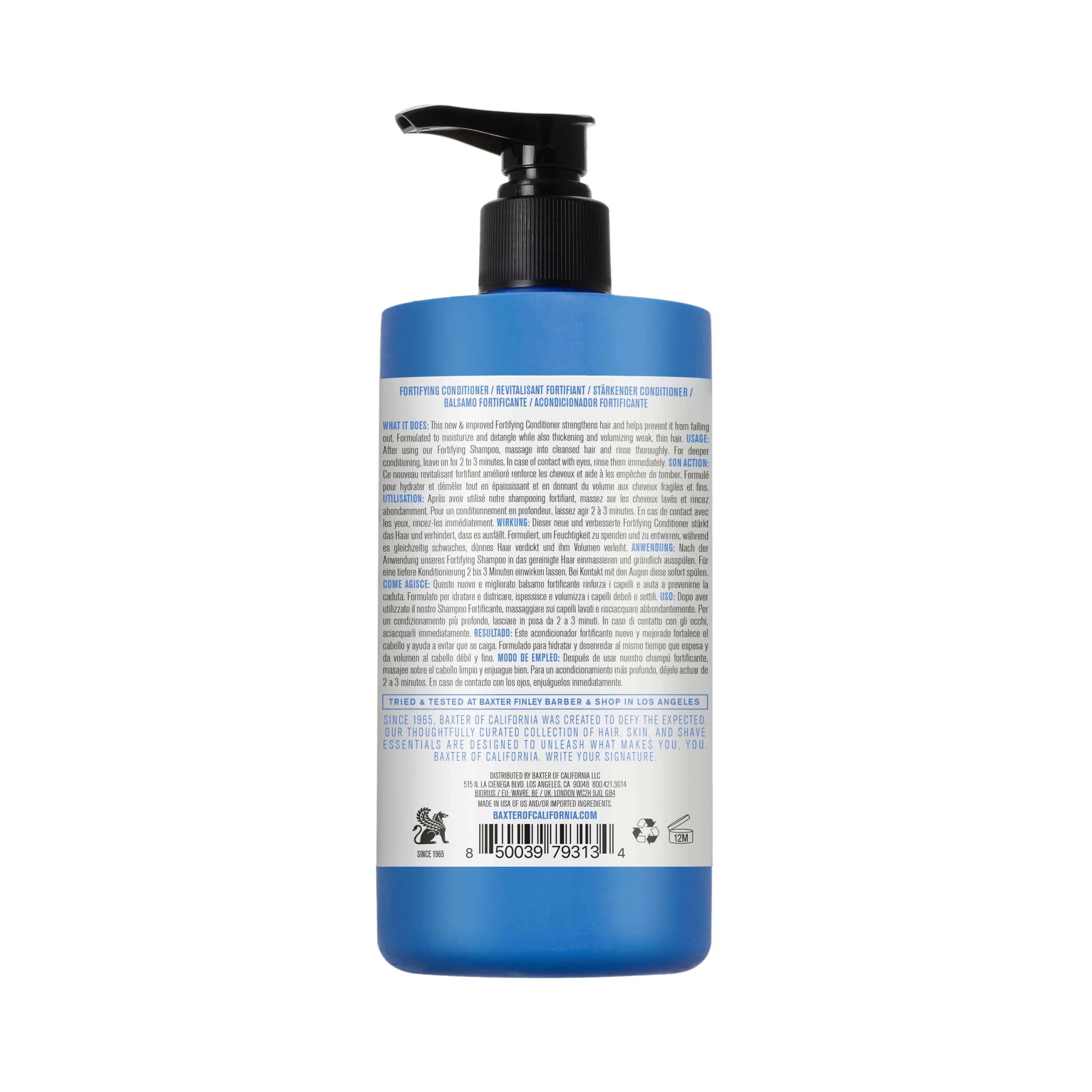 Fortifying Conditioner bottle back showing ingredients and usage guidance