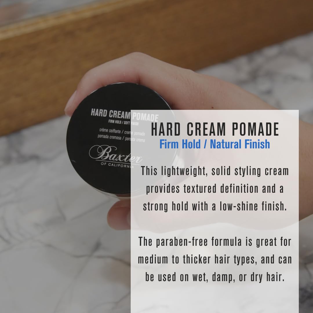 Baxter of California Hard Cream Pomade, textura definidora para peinados con textura