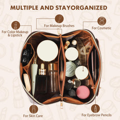 BAYANKALA Large capacity with divider keeps cosmetics organized on trips.