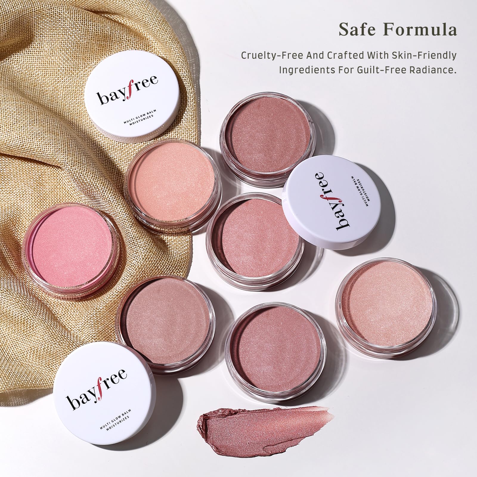 bayfree Multi Glow Balm dos-en-uno mejillas-labios para looks rápidos.