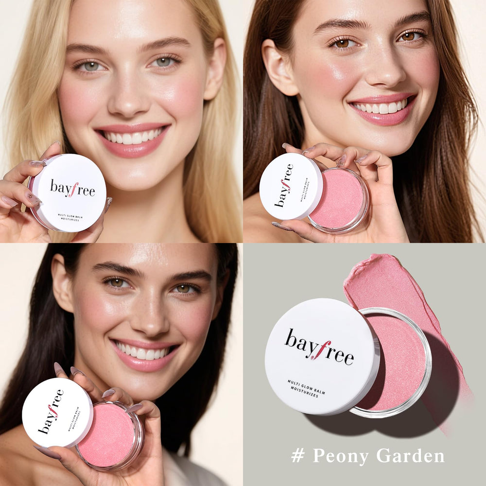 bayfree Multi Glow Balm en mejillas rosadas para brillo natural