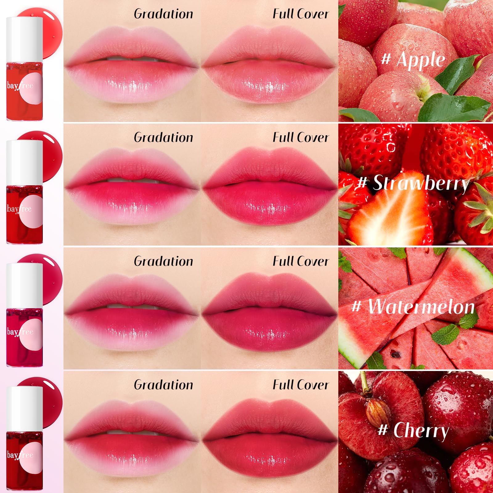 Bayfree Tinte Labial acabado mate para labios y mejillas.