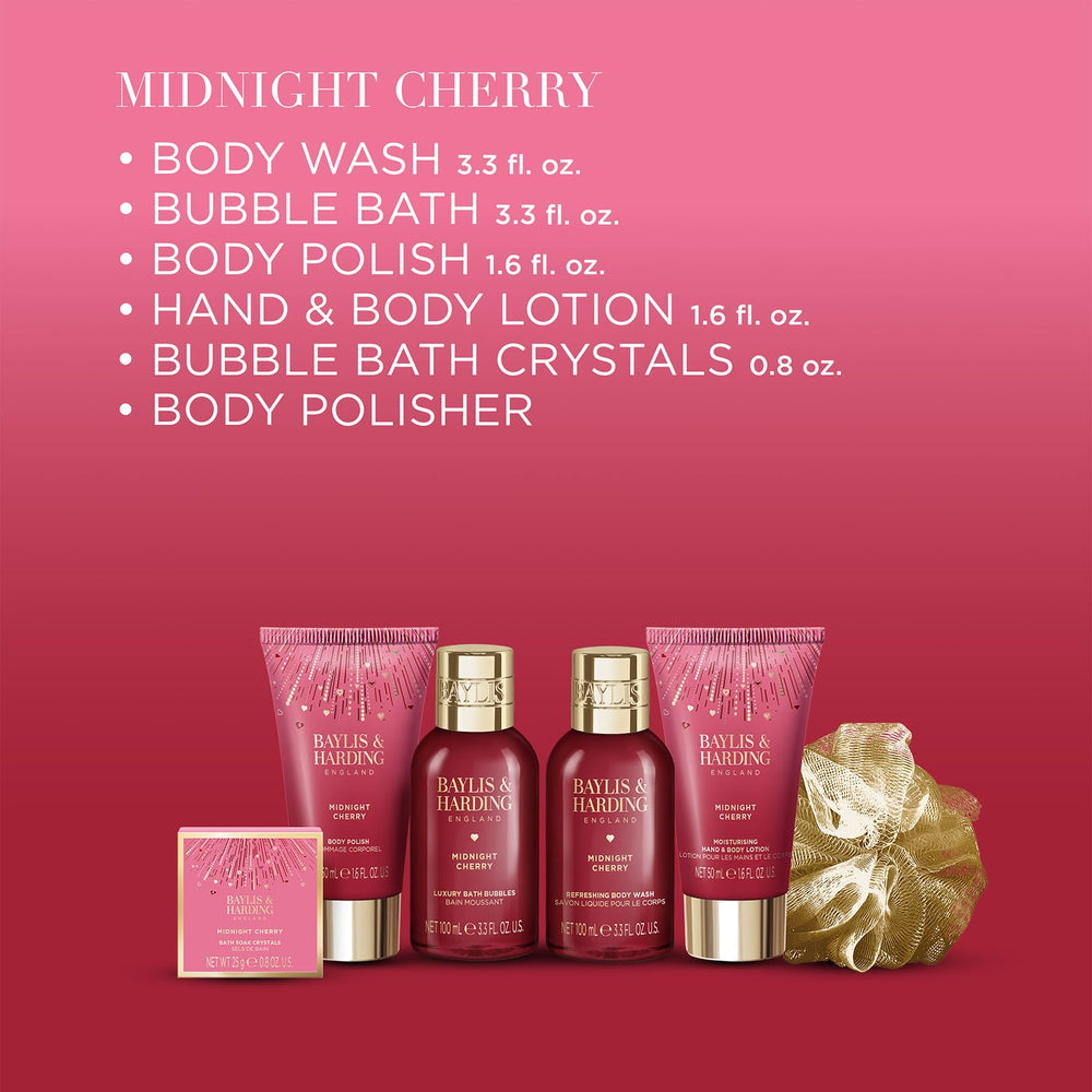 Gel de ducha Midnight Cherry para una experiencia de limpieza vigorizante.
