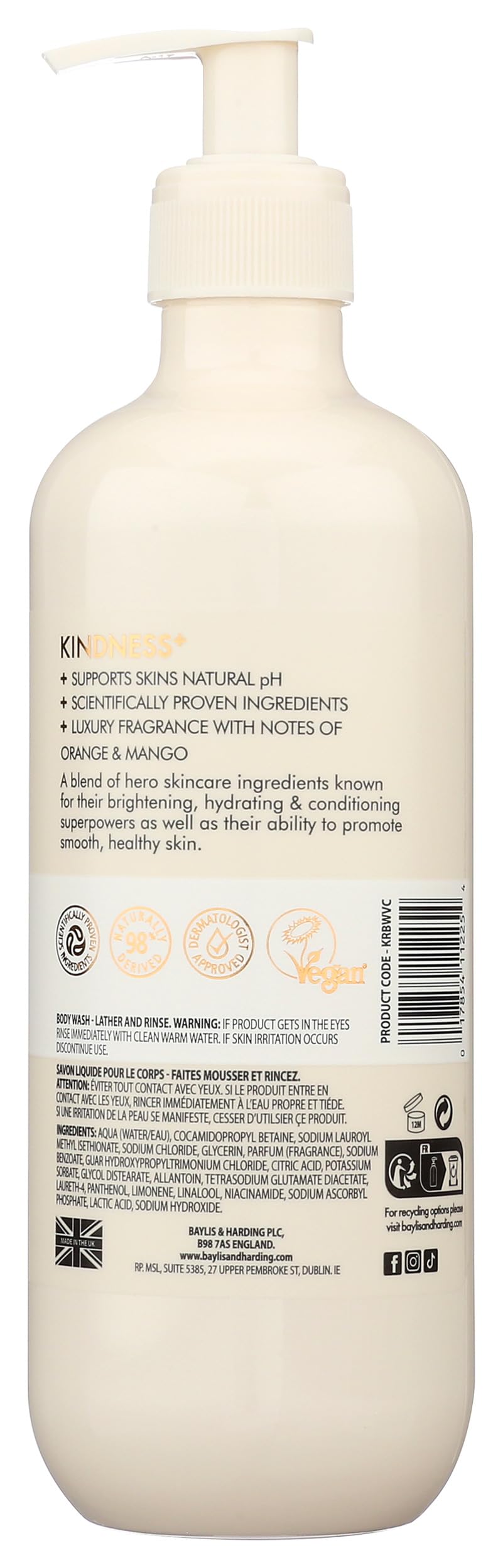 Baylis & Harding Vitamin C Cleanse Glow label closeup shows premium packaging and citrus notes