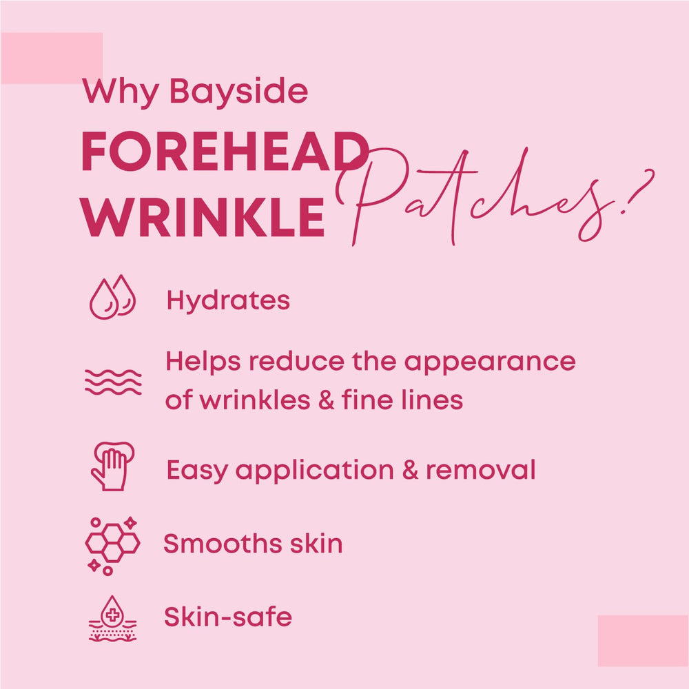 Bayside forehead patches in a nightly routine, perfect for self-care.