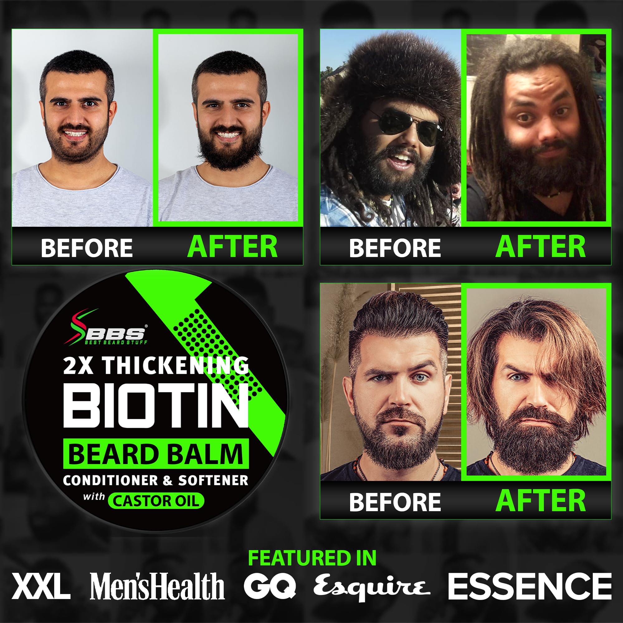 BBS Best Beard Stuff Beard styling shot showing strong hold and shape.