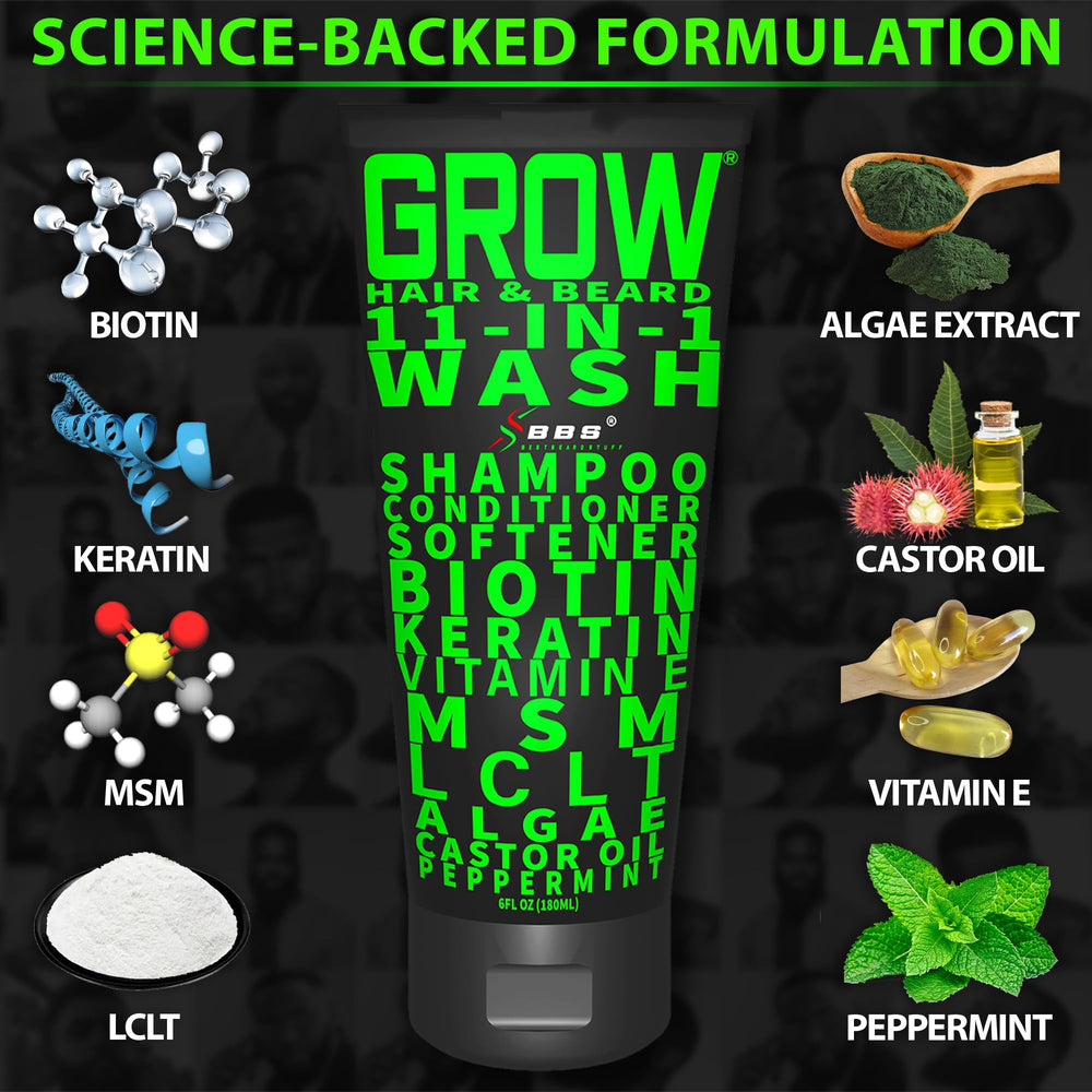 BBS Best Beard Stuff Grow softened beard after use for smoother styling.