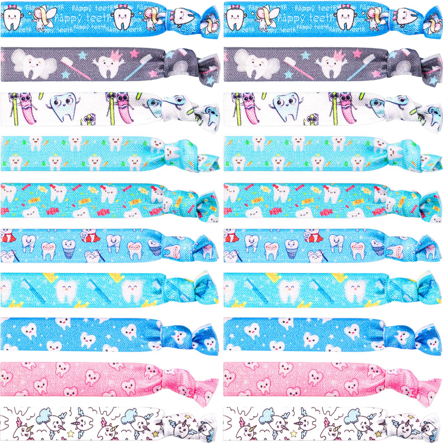 BBTO dental tooth hair tie pattern on card for secure daily styling