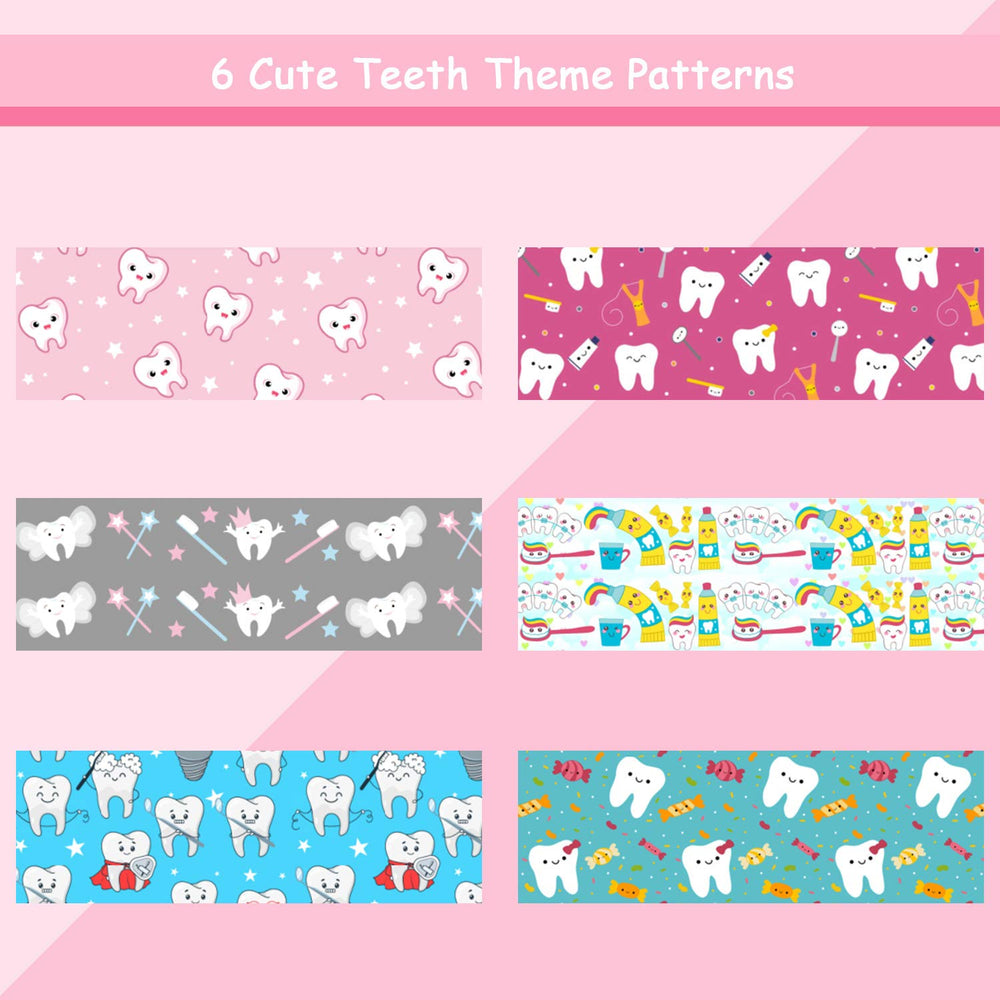BBTO gomas pelo terciopelo con diseño dental, perfecto para moños y coletas estables.