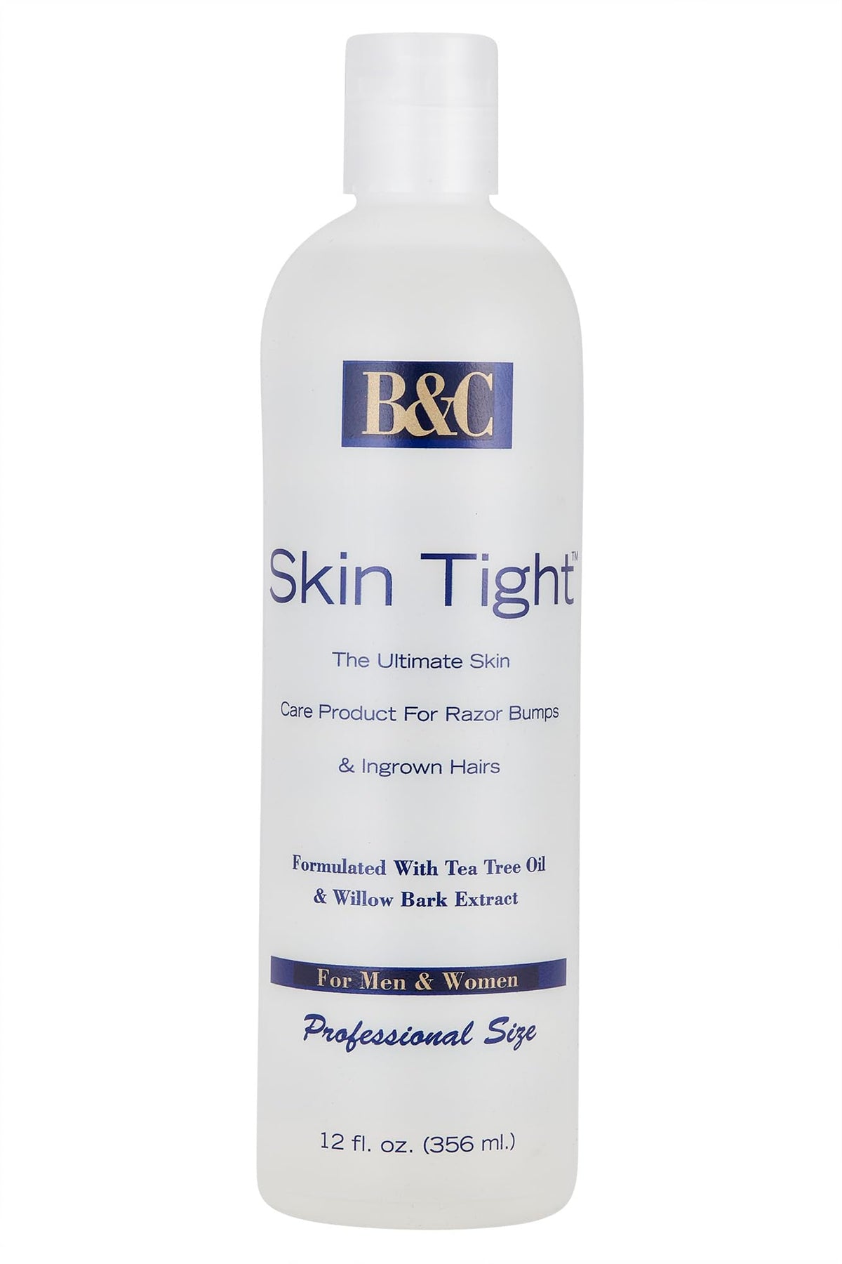 B&C Skin Tight extra strength bottle for razor bumps and ingrown hairs reduces irritation post-shave.
