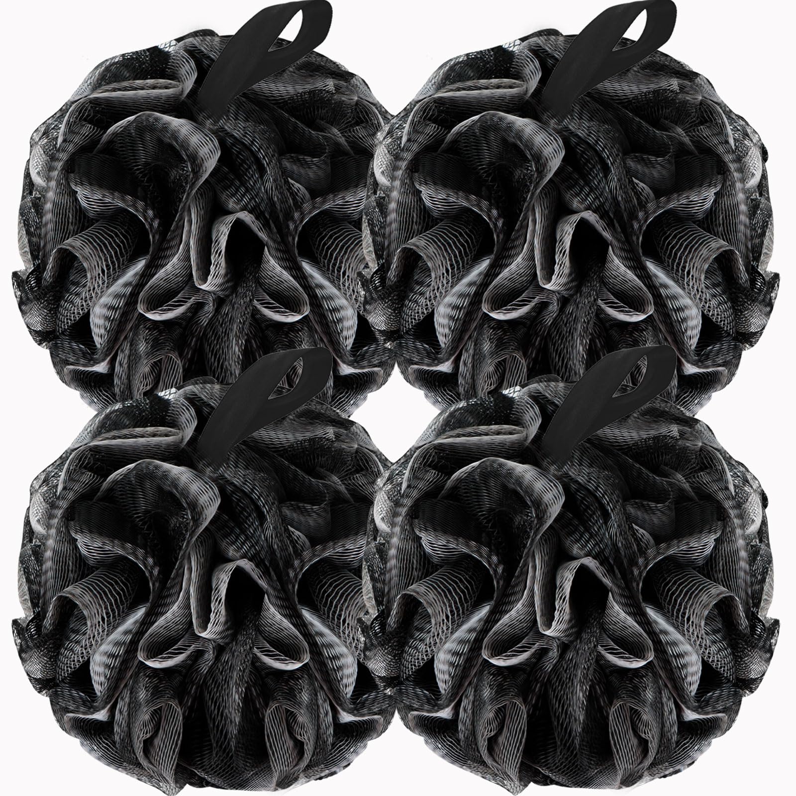 BCKENEY esponja ducha lufa suave con malla negra para exfoliación delicada