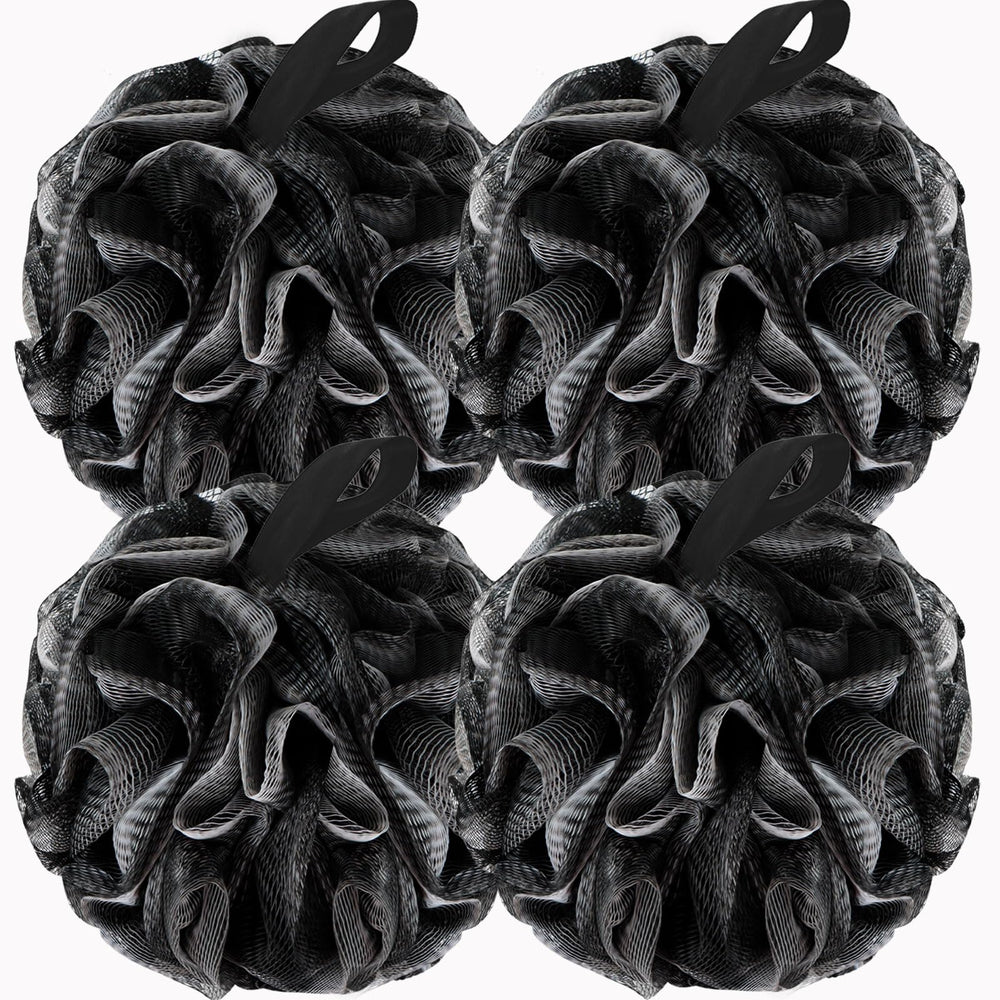 BCKENEY esponja ducha lufa suave con malla negra para exfoliación delicada