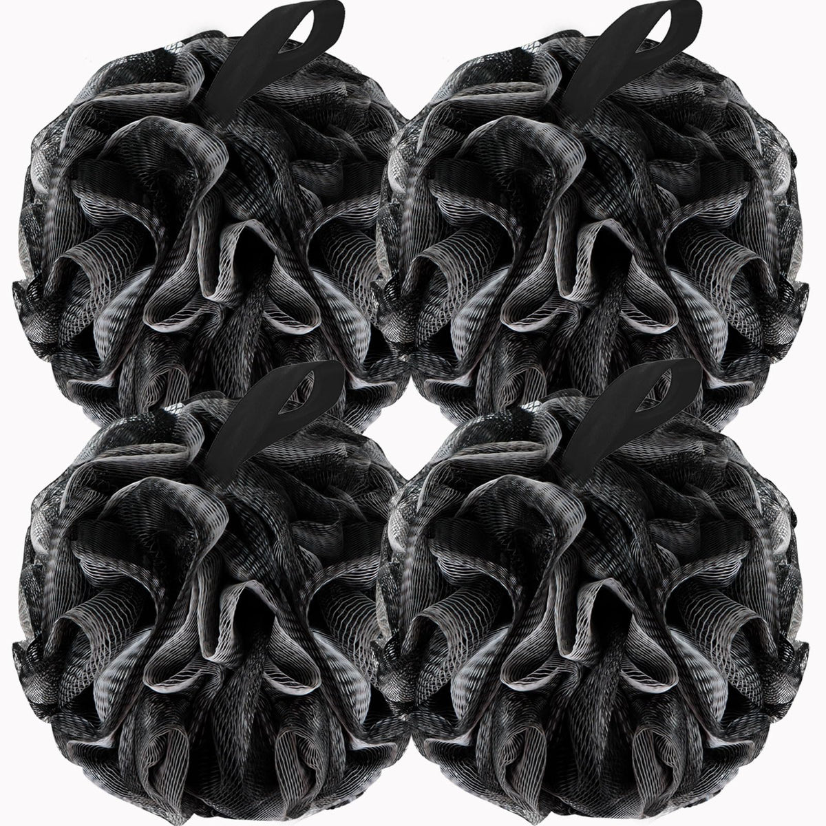 BCKENEY esponja ducha lufa suave con malla negra para exfoliación delicada