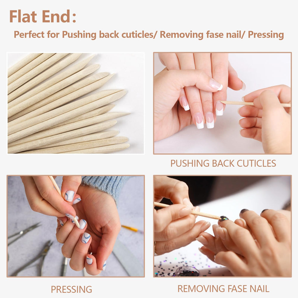 Bcowos pointed-tip sticks ideal for cleaning nail crevices and debris.
