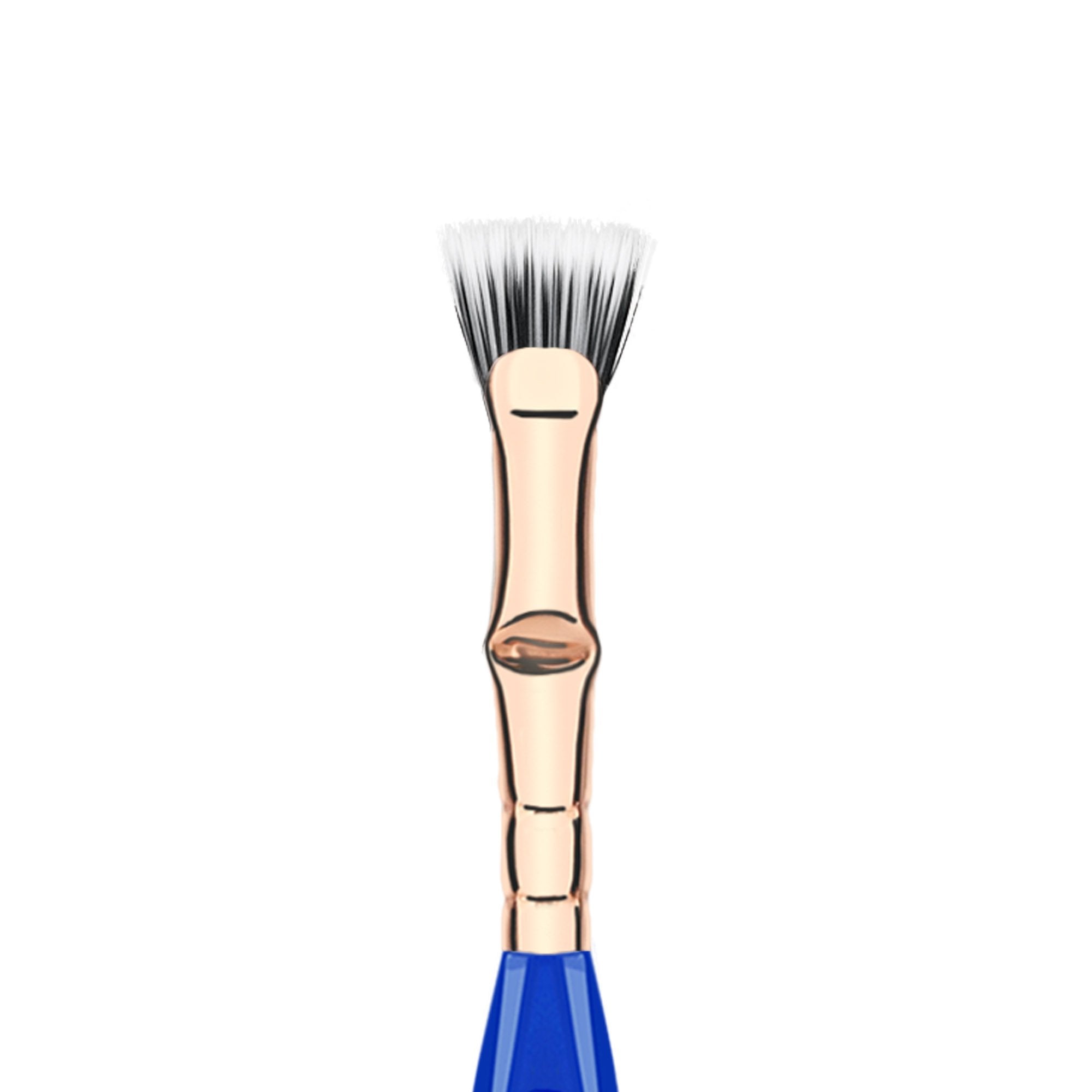 Bdellium blue lacquered handle ergonomic grip for controlled mascara painting.
