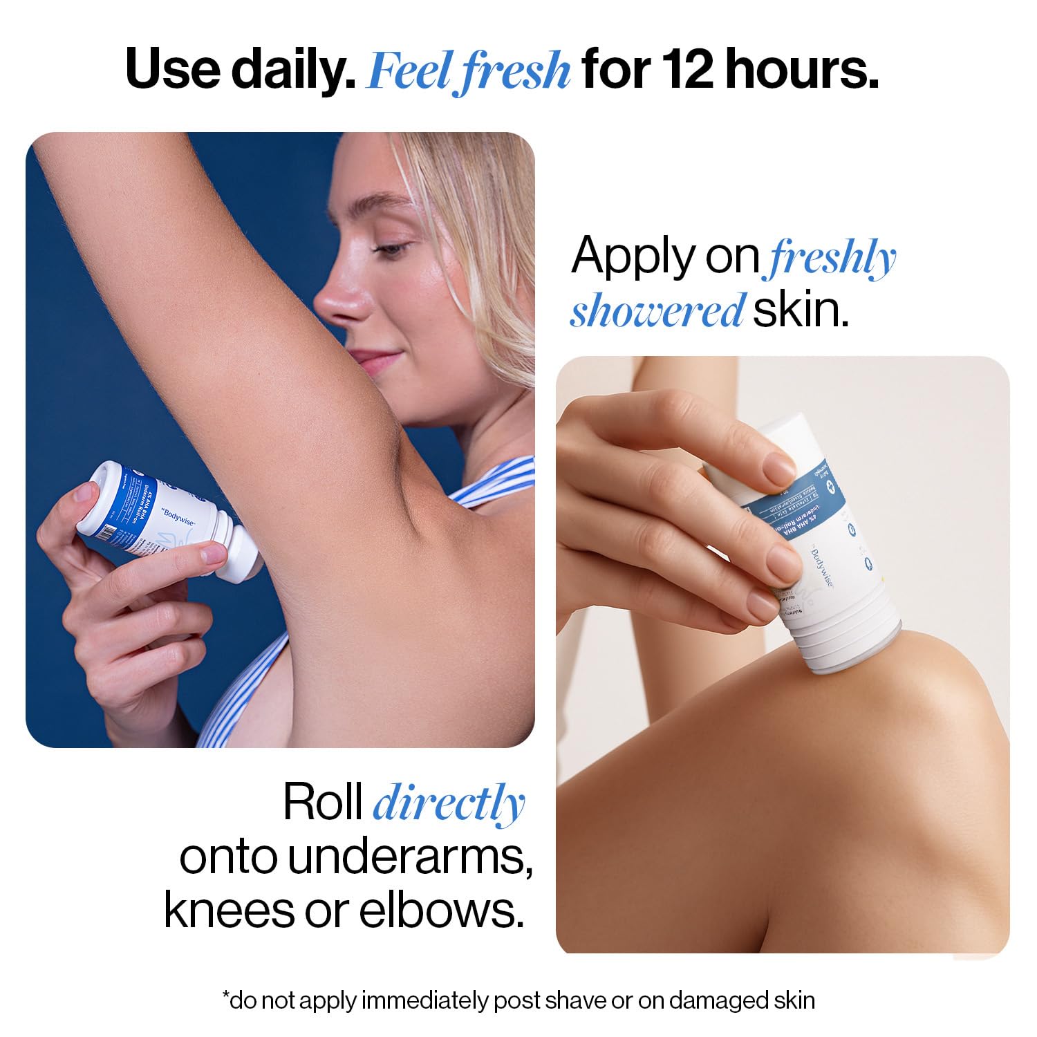 Be Bodywise Desodorante Roll-On, libre de aluminio para piel sensible