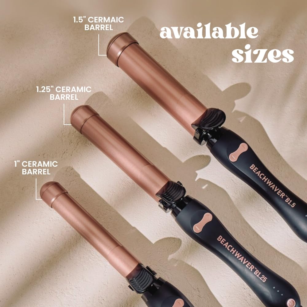 The Beachwaver Co. B1.25 Midnight Rose three heat ranges for customizable looks.