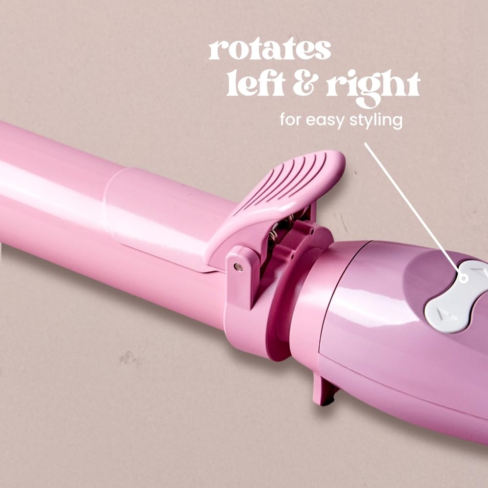 Ergonomic Beachwaver B1 handle and beveled clamp ensure comfort