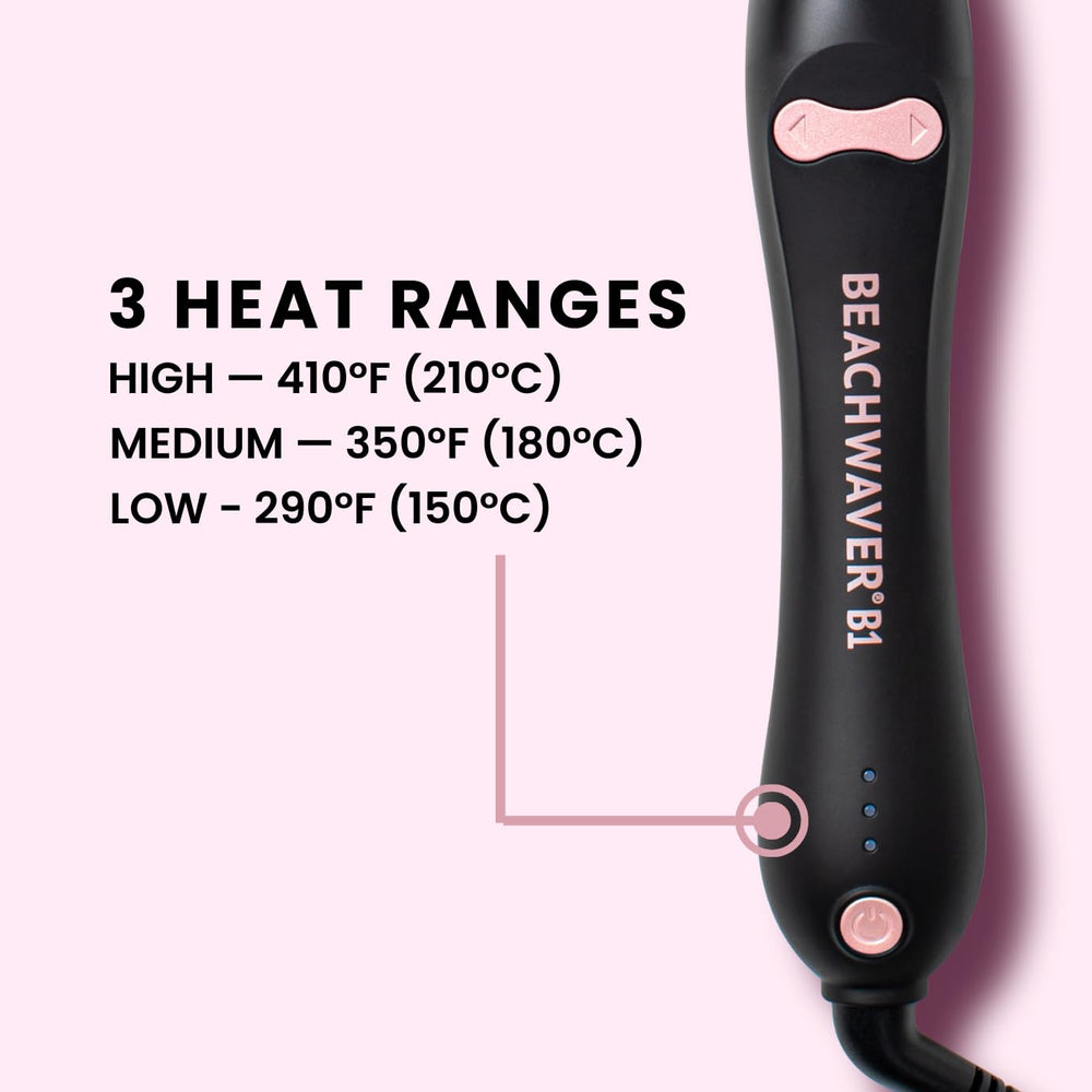 The Beachwaver Co. B1 Midnight Rose dual voltage design is travel-friendly for international styling.