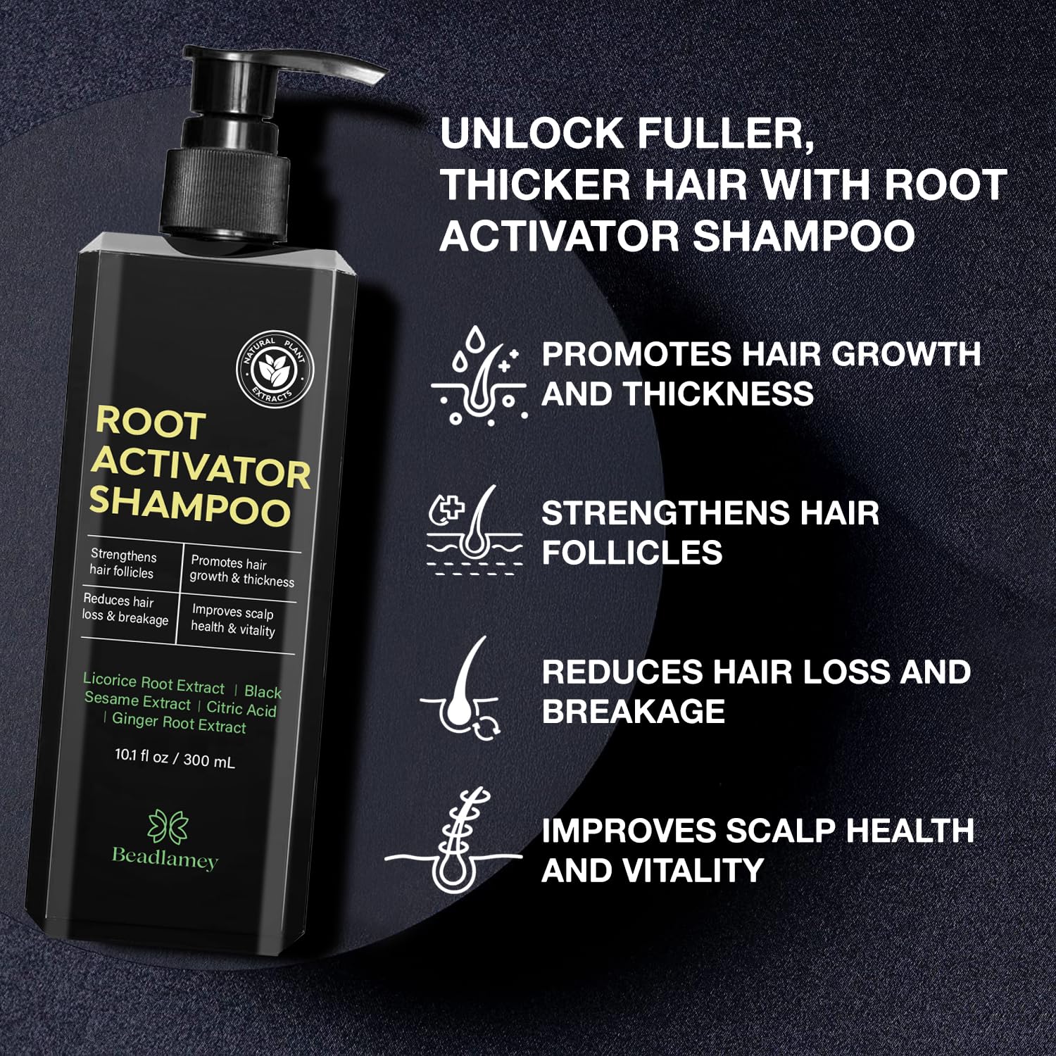 Beadlamey Root Activator Shampoo lather during application nourishes the scalp.