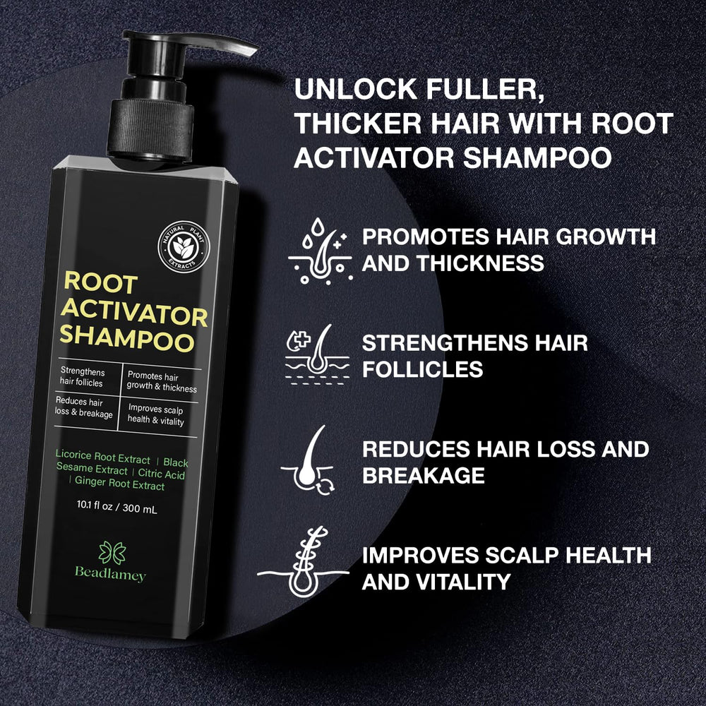 Beadlamey Root Activator Shampoo lather during application nourishes the scalp.
