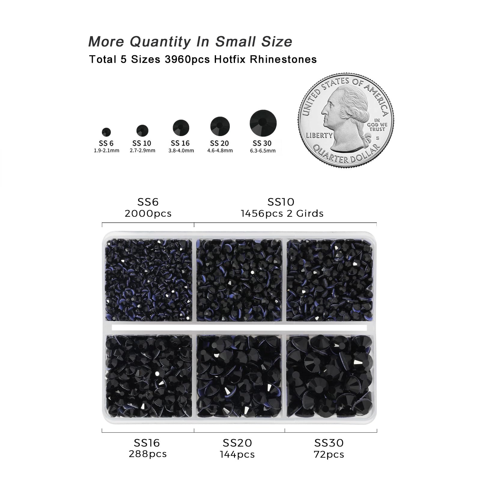BEADSLAND hotfix rhinestones display mixed sizes for versatile design options