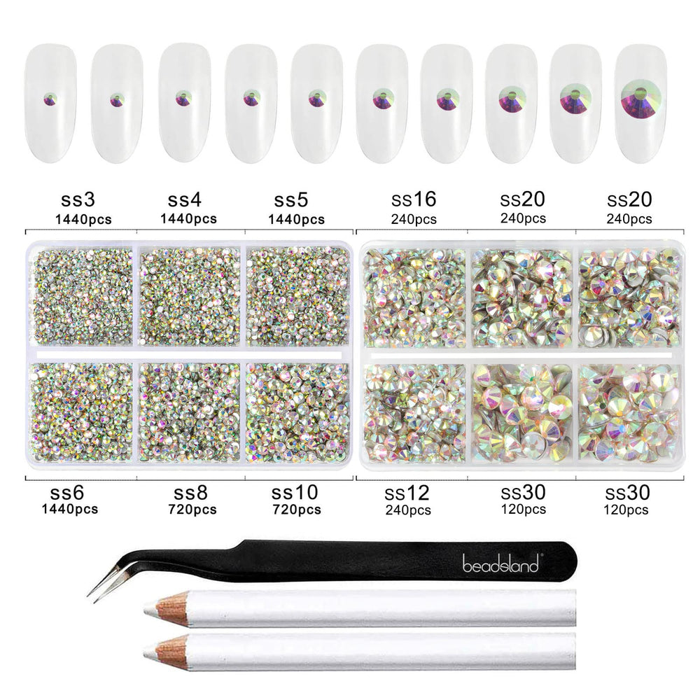 BEADSLAND brillos para arte de uñas y decoración textil con acabado AB.
