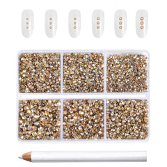 BEADSLAND caja con 7200 piedras strass doradas para uñas y manualidades