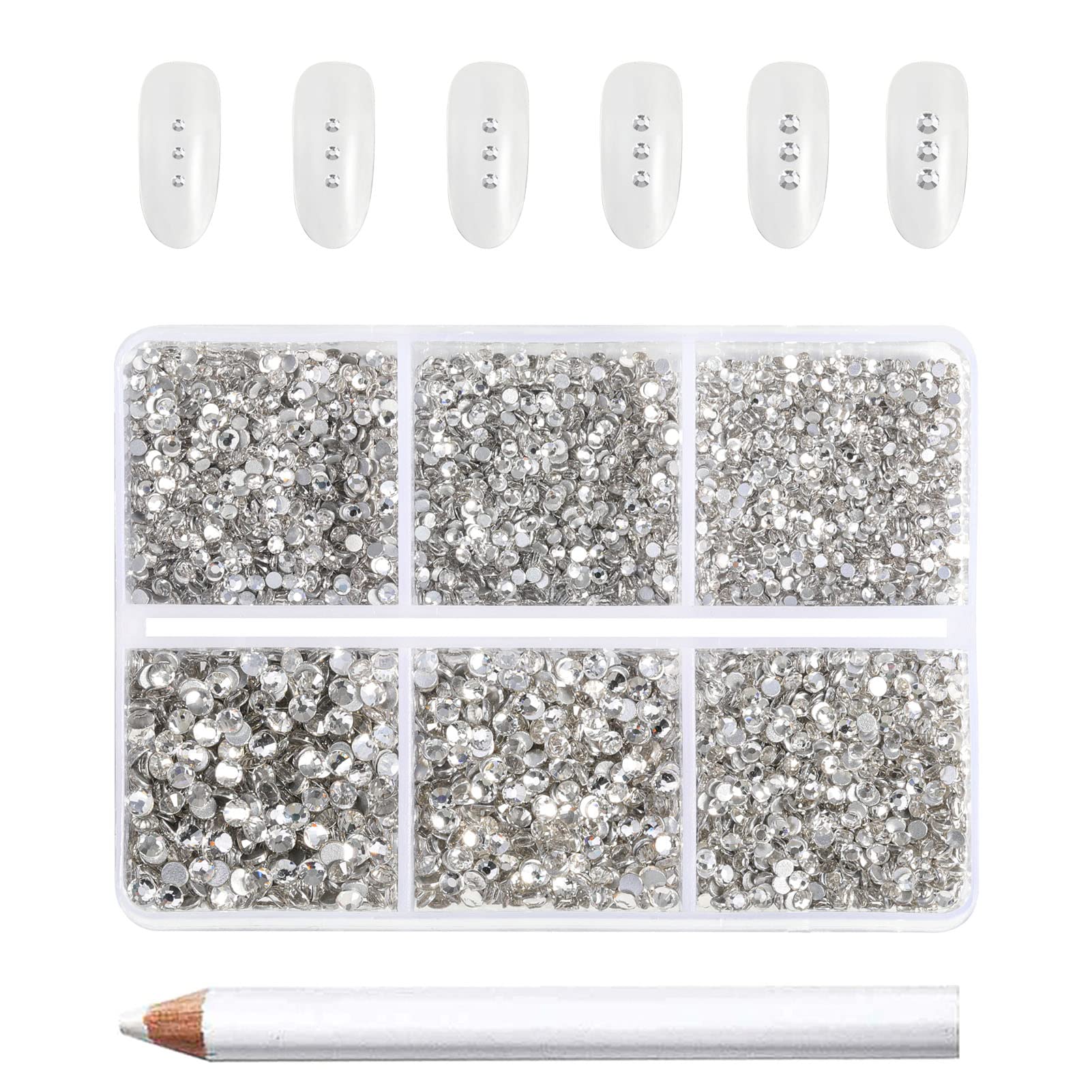 BEADSLAND cristales flatback claros para uñas con alto brillo