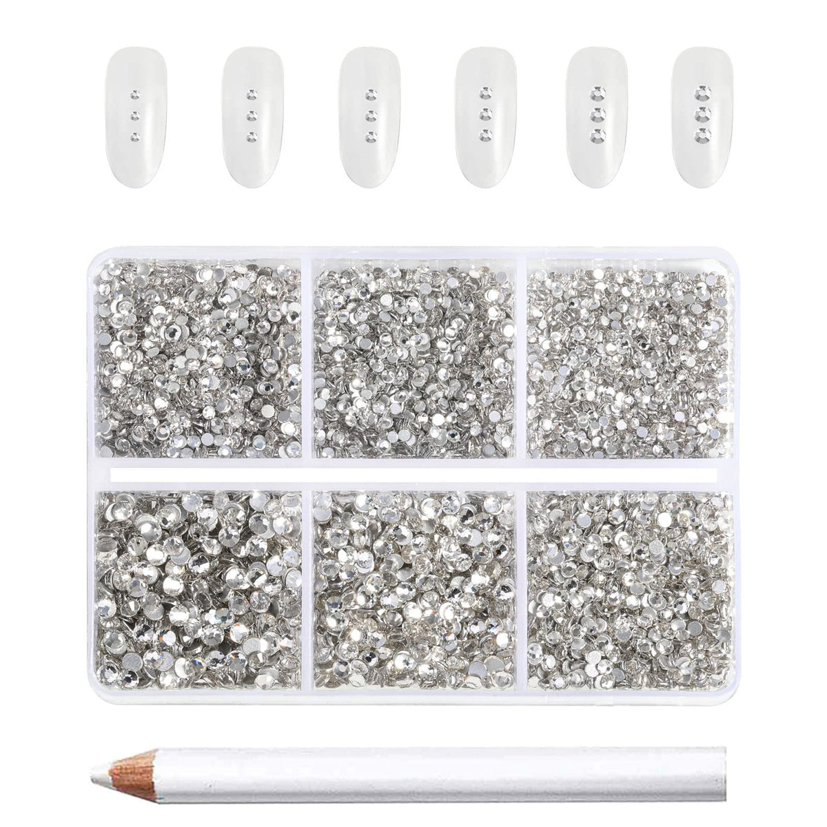 BEADSLAND cristales flatback claros para uñas con alto brillo