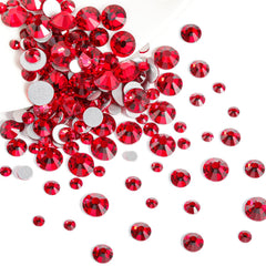 BEADSLAND cristales flatback rojos, SS12-SS16, uso versátil en uñas y ropa.