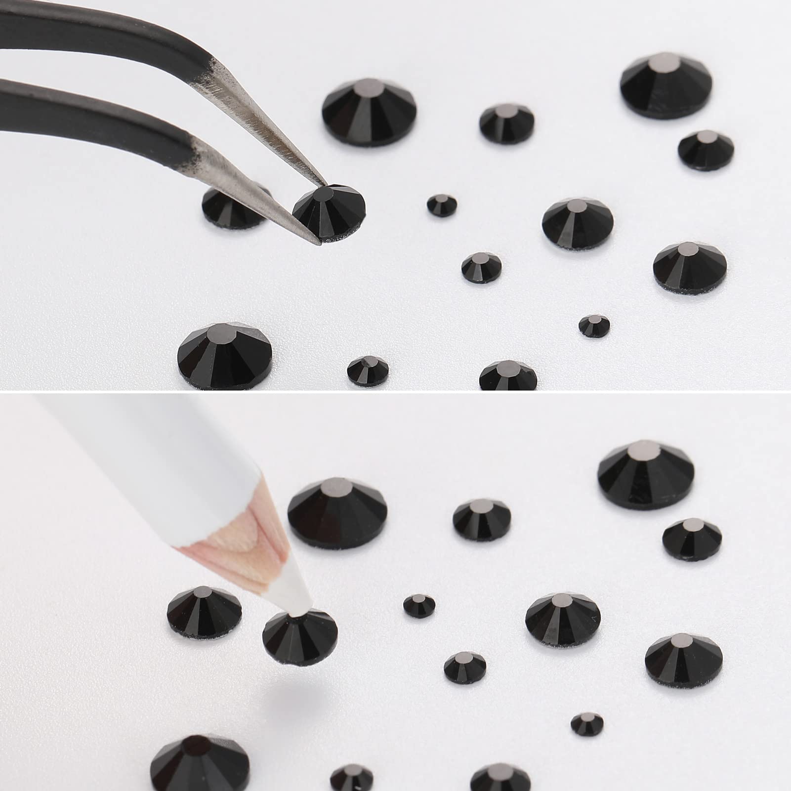 Beadsland cristales negros SS10-SS12 con destello para diseños detallados.