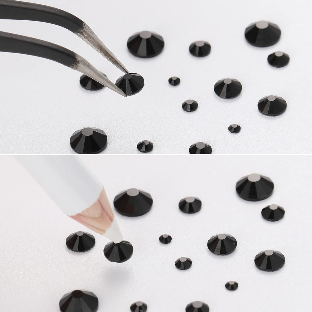 Beadsland cristales negros SS10-SS12 con destello para diseños detallados.