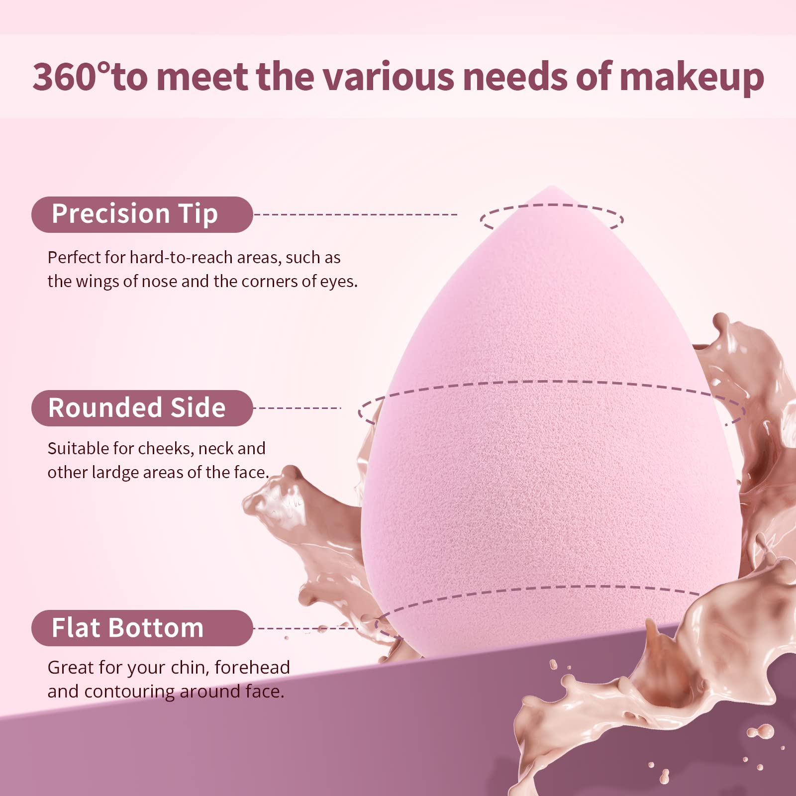 BEAKEY latex-free BOUN BOUN sponge with teardrop shape for precise concealer blending