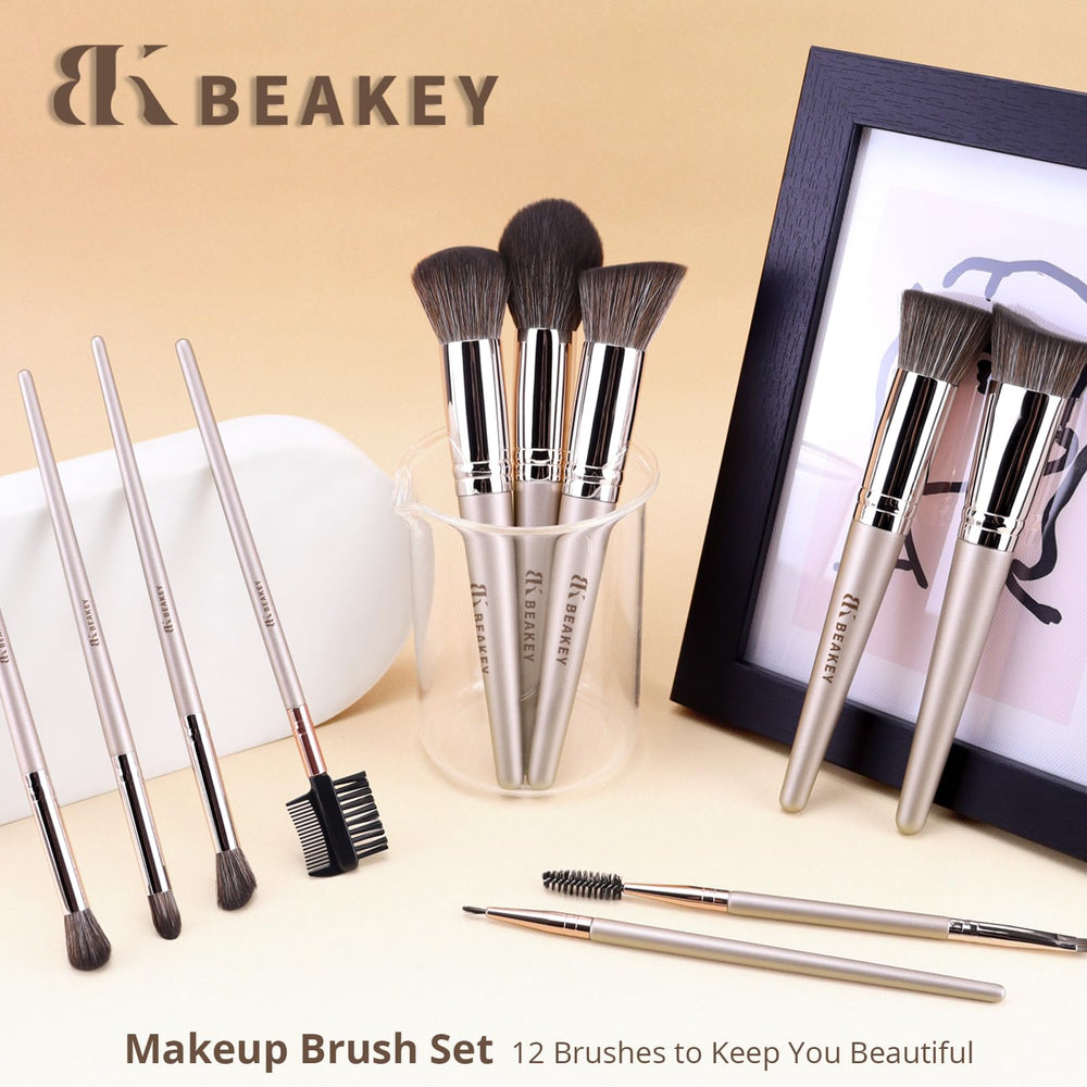BEAKEY face and eye brushes for concealer, blush, and foundation application