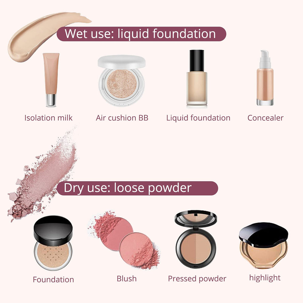 BEAKEY Flat Duo Sponge expands when wet for versatile makeup.