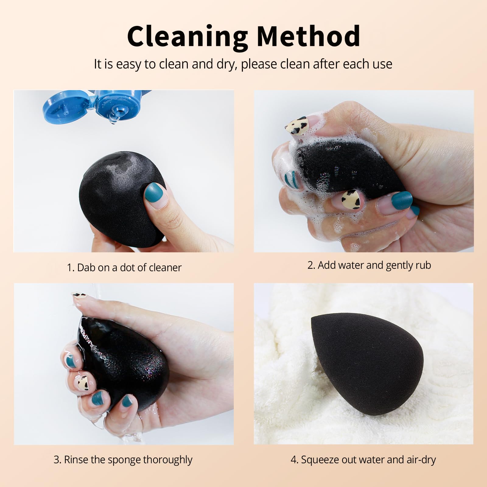 BEAKEY vegan latex-free sponges for clean beauty routines.