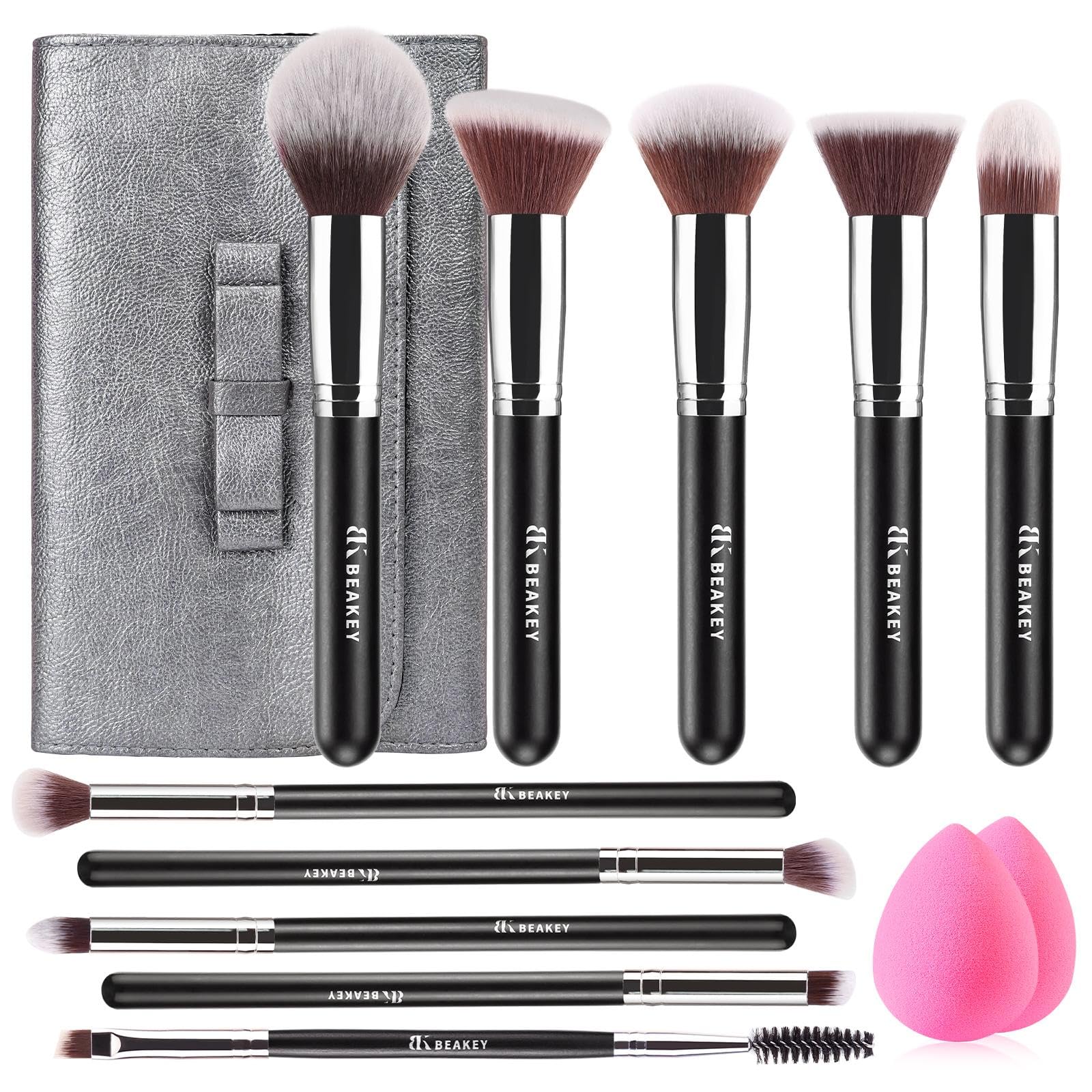 BEAKEY makeup brushes set professional collection for precise day-to-night looks.