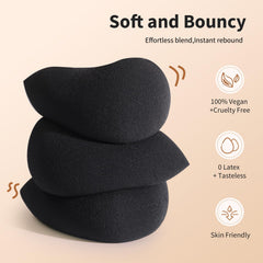 BEAKEY sponge shows pointed tip for edge blending and concealer.