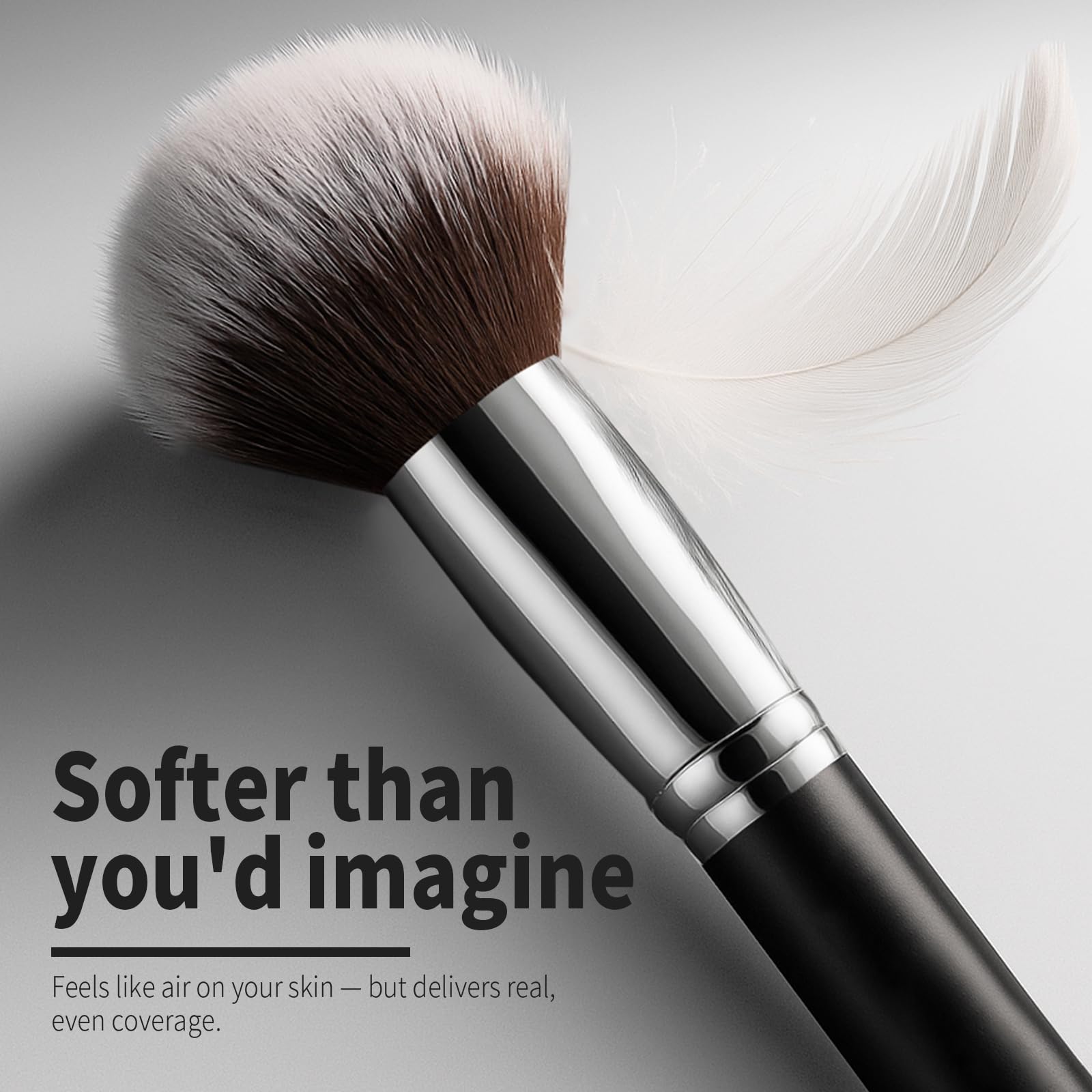 BEAKEY premium synthetic bristles closeup showing soft, shed-resistant texture for all skin types.
