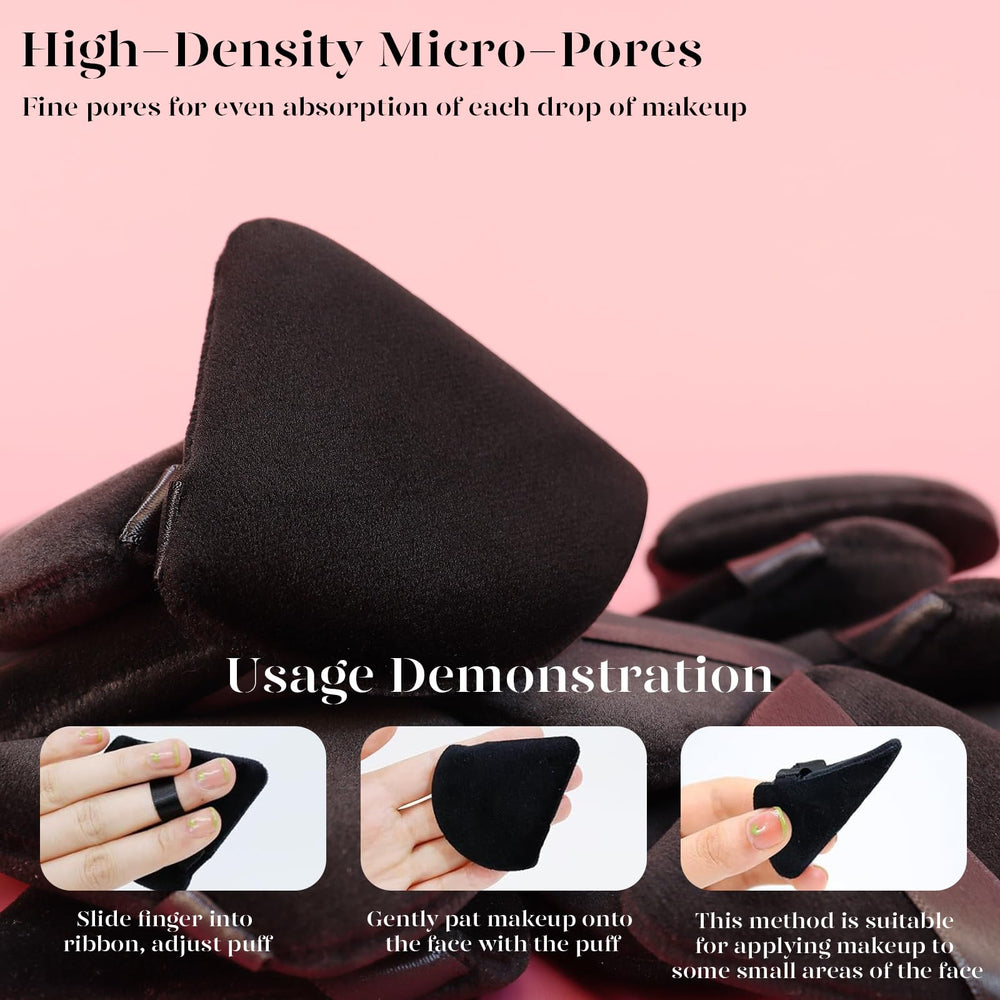 BEAKEY triangle puff with finger strap offers secure grip