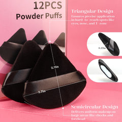 BEAKEY triangle puff rounded edge blends larger areas for natural finish